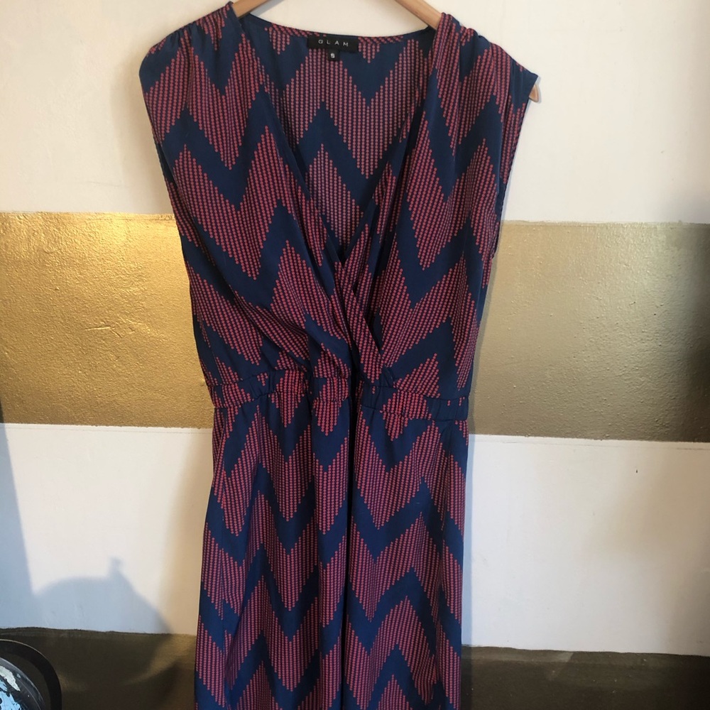Blue and red Glam dress. 100% polyester